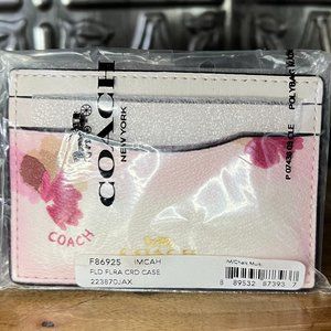 Brand New Coach Card Wallet - Pink/Flower Pattern